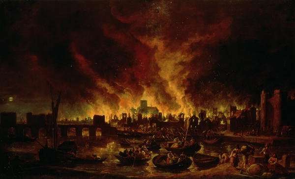 The Great Fire of London in 1666 by Giovanni Francesco Guercino (BARBIERI)
