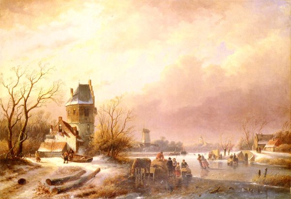 Skaters On A Frozen River