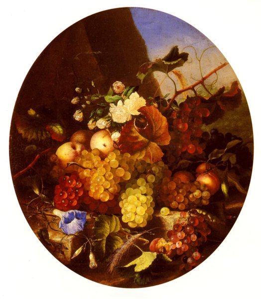 Still Life Of Fruit And Flowers