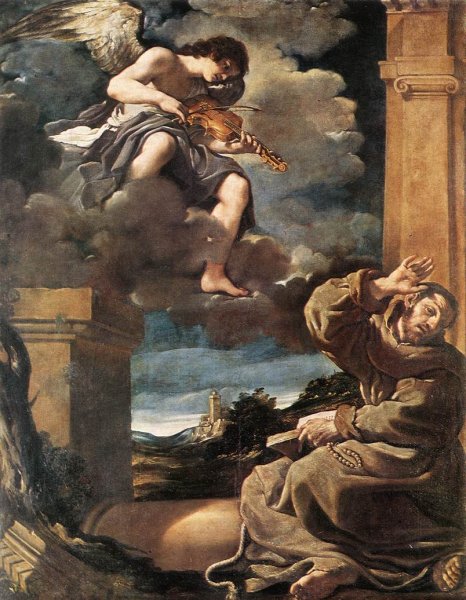 St Francis with an Angel Playing Violin