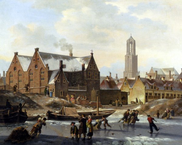 Skaters On A Frozen Canal