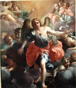 Angel Gabriel in Glory with Angel Musicians and Cherubs