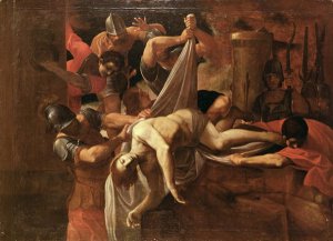 St Sebastian thrown by soldiers into Cloaca Maxima