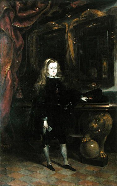 Portrait of Charles II (1661-1700) of Habsbourg aged 12, 1673-85