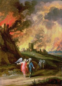 Lot and His Daughters Leaving Sodom