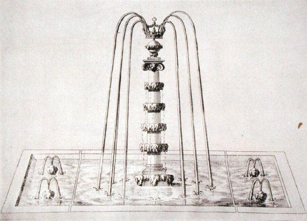 Fountain design from 'The Gardens of Wilton', c.1645