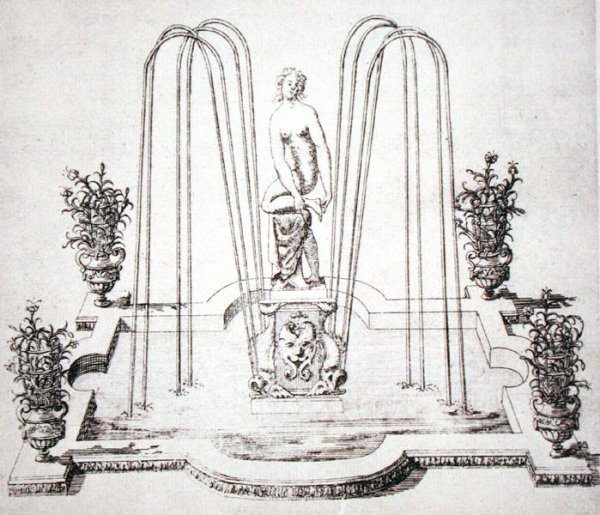 Fountain design from 'The Gardens of Wilton', c.1645 (2)