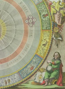 Nicolaus Copernicus (1473-1543), detail from a Map showing the Copernican System of Planetary Orbits, 'Planisphaerium Copernicanum', from 'The Celestial Atlas, or The Harmony of the Universe'