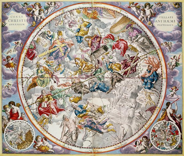 Map of the Christian Constellations as depicted by Julius Schiller, from 'The Celestial Atlas, or The Harmony of the Universe' (2)