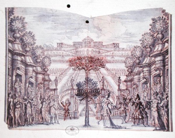 Set design for 'Atys', from a collection entitled 'Les Menus Plaisirs du Roi'