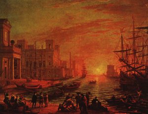 Sea Port at Sunset, 1639