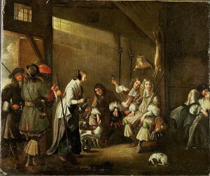 Cavaliers and Companions Carousing in a Barn