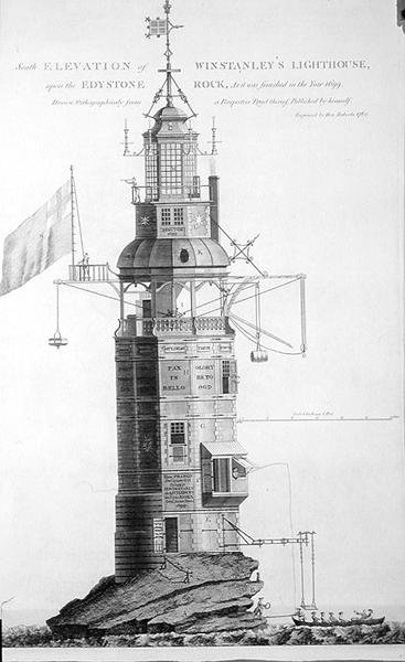 Edystone Lighthouse engraved by Henry Roberts (fl.1762), 1762