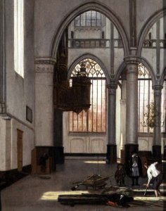 Gravediggers in the west end of the Oude Kerk, Amsterdam