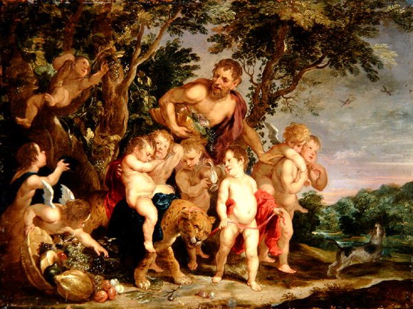 A Bacchanal in a Wooded River Landscape