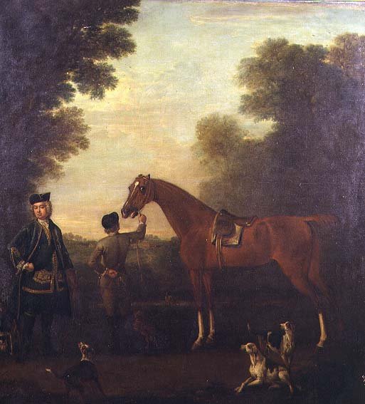 Sir Robert Walpole (1676-1745) with his Hunter and Groom