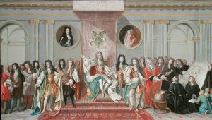 James II 1633-1701 Receiving the Mathematical Scholars of Christs Hospital