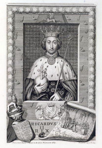 Richard II 1367-1400 King of England 1377-99, after a painting in Westminster Abbey, engraved by the artist