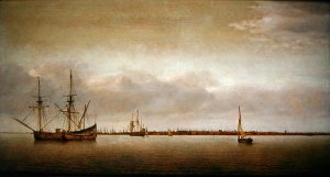 View of Hoorn with shipping