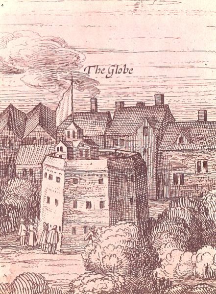 The Globe Theatre, detail from an engraving, 1616