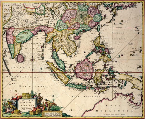 General map extending from India and Ceylon to northwestern Australia by way of southern Japan, the Philippines, the Malay Peninsula and the Indonesian archipelago