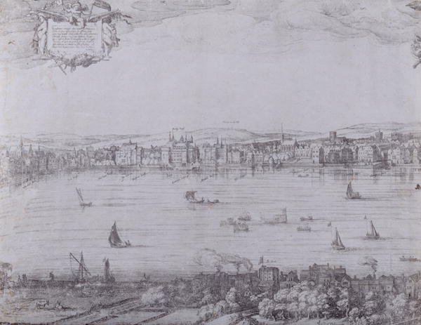 Panorama of London and the Thames, part one showing from Whitehall to Blackfriars, c.1600