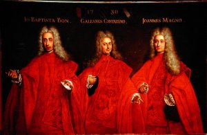 Portrait of three lawyers, Giovanbattista Bon, Galeano Contarini and Giovanni Magno, 1730