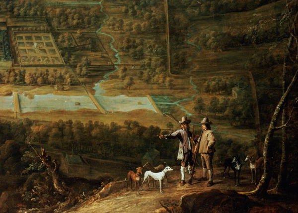 Landscape with sportsmen