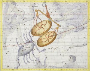 Constellation of Ophiucus and Serpens, plate 22 from Atlas Coelestis, by John Flamsteed 1646-1710, published in 1729