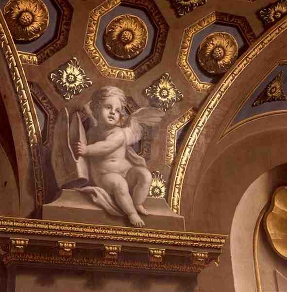 A putto on the Chapel wall