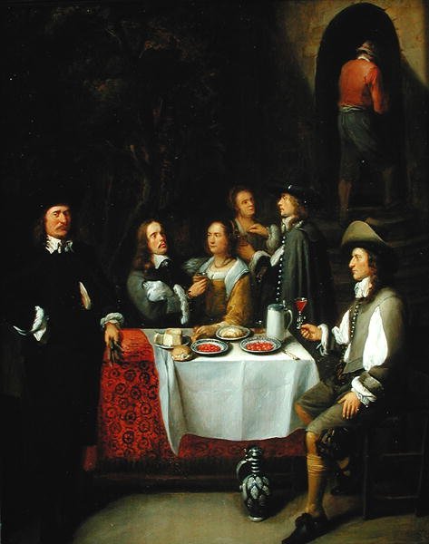 An Elegant Company at a Table on a Terrace, 1660s