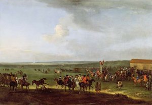 The Round Course at Newmarket, Preparing for the Kings Plate, c.1725