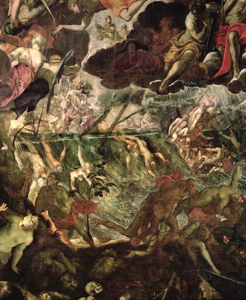 The Last Judgement, detail of the damned in the River Styx and Charons boat full of passengers, before 1562