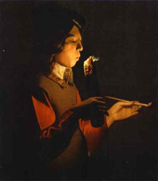 Young Man Lighting his Pipe