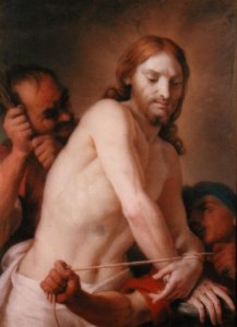 Christ being prepared for the Flagellation