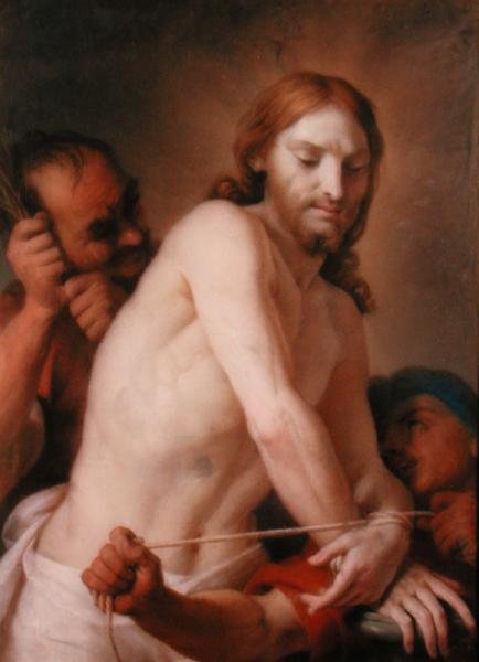 Christ being prepared for the Flagellation