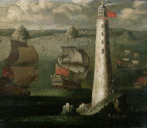 The Eddystone Lighthouse, engraved by Hendrick Hulsbergh, 1713