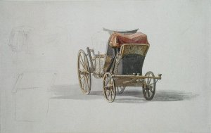 A Carriage and Pair, with Coachman