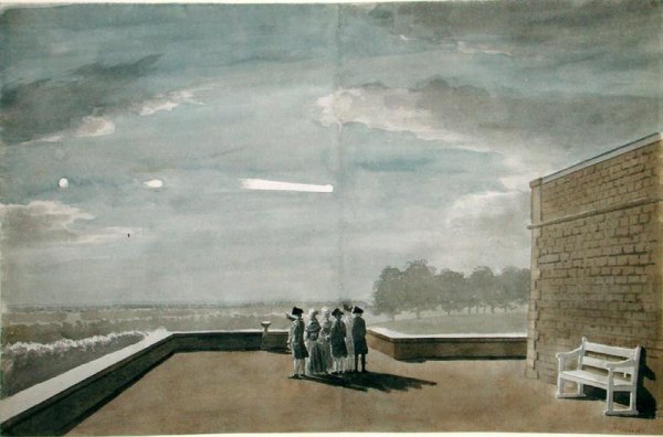 The Meteor of August 18, 1783, as seen from the East Angle of the North Terrace, Windsor Castle, 1783