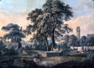 An Italianate Landscape with Women by a Washing Pool, 1792