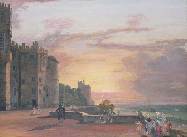 Windsor Castle North Terrace looking west at sunset