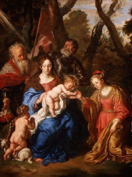 The Mystic Marriage of St. Catherine, with St. Leopold and St. William, 1647