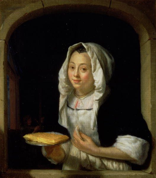 Portrait of a maid holding a waffle