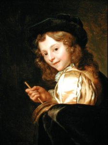 Portrait of a Boy Playing Rommelpot