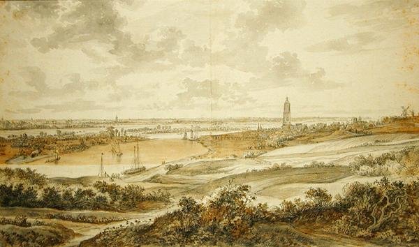 Panorama with the town of Rhenen