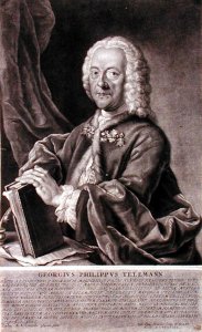 Portrait of Georg Philipp Telemann 1681-1757 engraved by Georg Preisler 1700-54