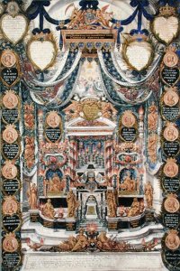 Decoration for the Burial of the Heart of Louis II de Bourbon 1621-86 Prince of Conde, at the Church of Saint-Louis-en-LIle, 1687