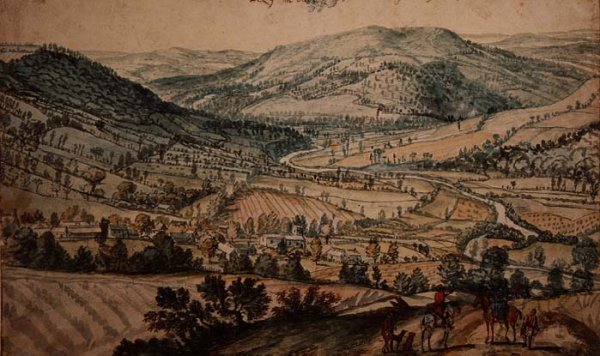 View of Beeley, near Chatsworth, Derbyshire, 1694