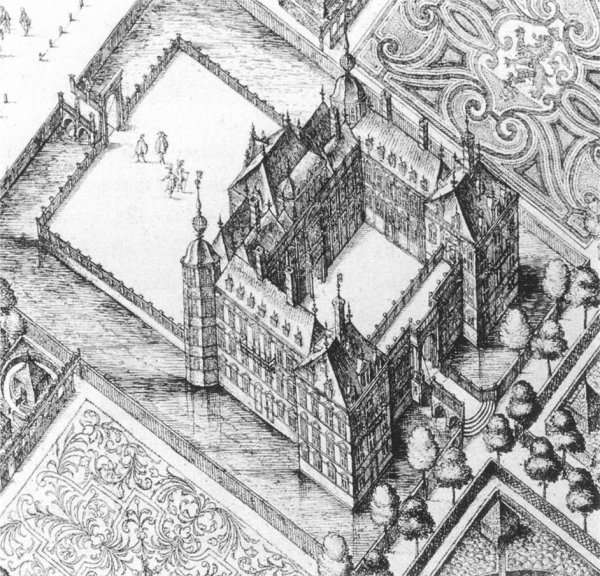 Birds-Eye View of Honselaarsdijk c. 1637 detail