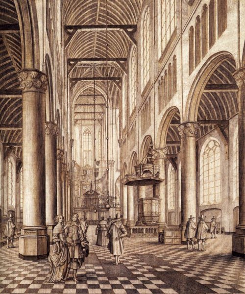 Interior of the Nieuwe Kerk, Delft 1663